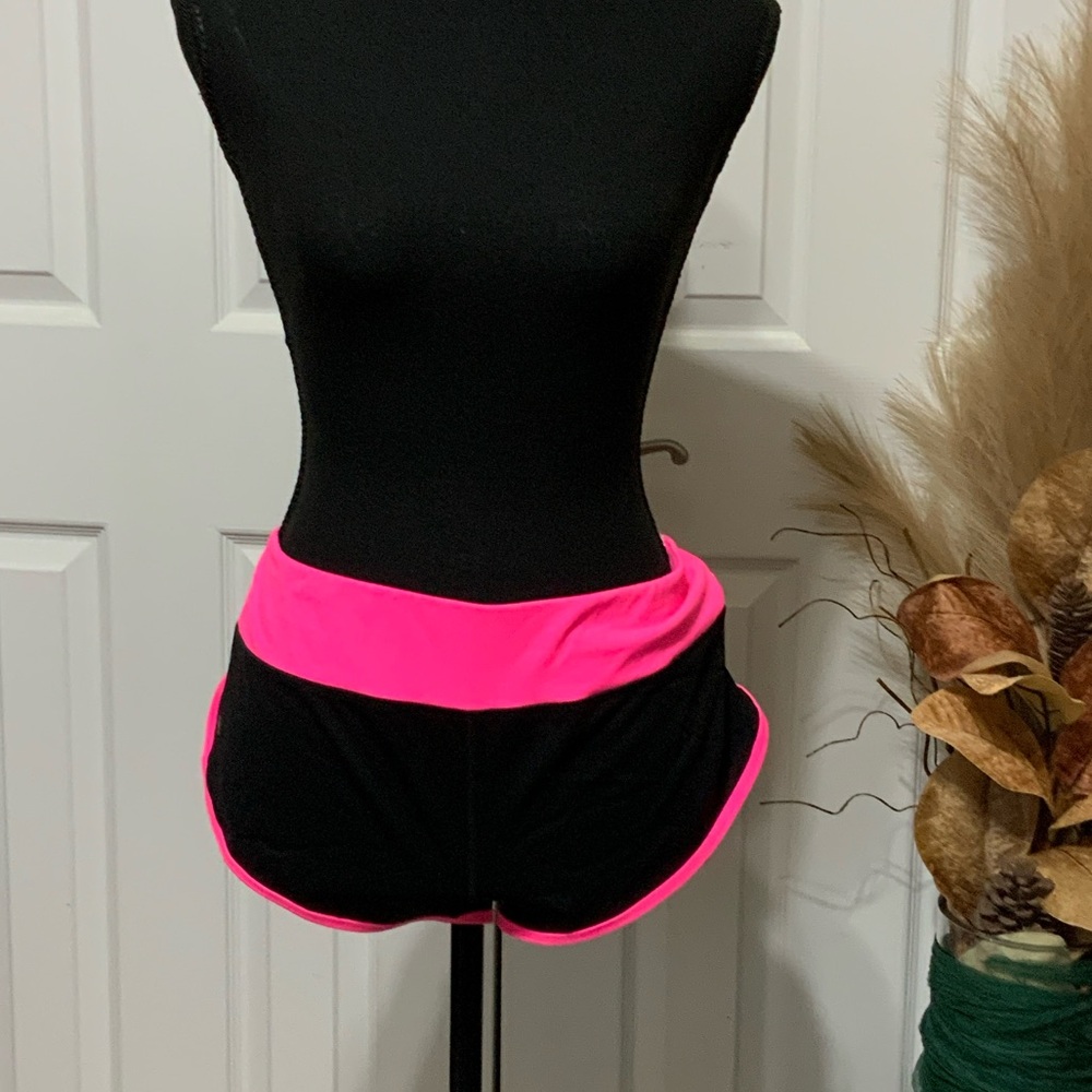 Women's Athletic Shorts - Black and Pink